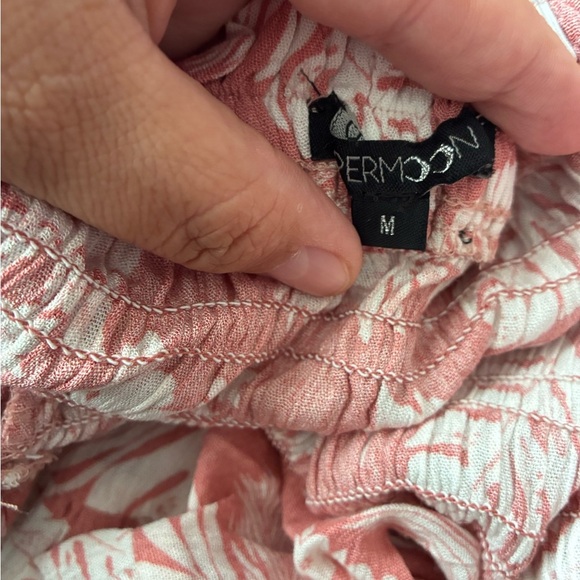 Paper Moon Floral Pink Sleeveless Mid Dress M - Picture 7 of 10